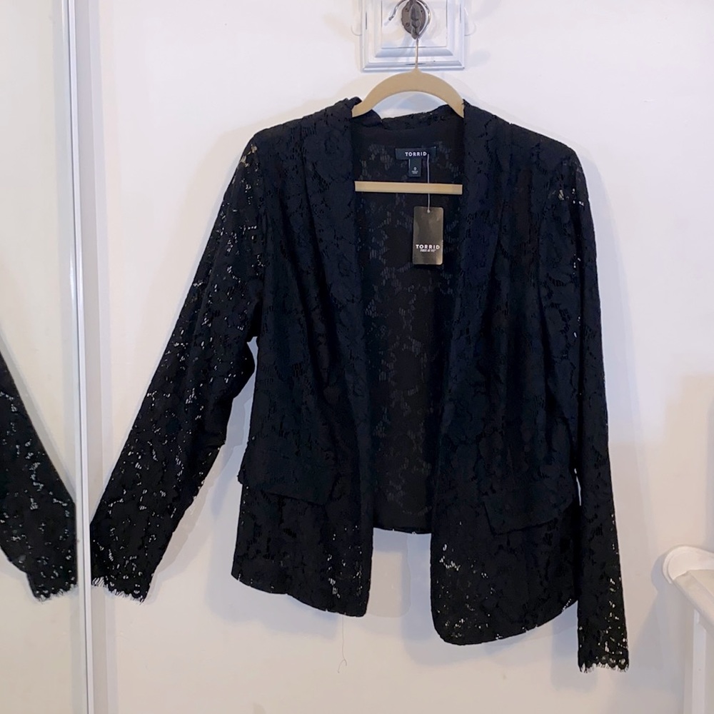 Gorgeous LACE blazer TORRID as 0 NEW black